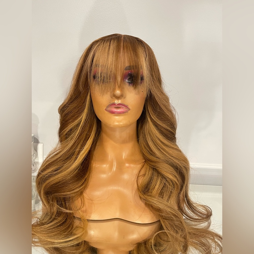 Honey blonde closure wig!